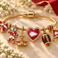 Kansas City Football Fan Charm Bracelet