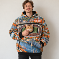 Cincinnati Aerial Stadium Cat Pouch Hoodie