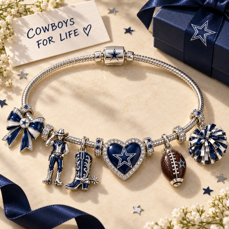 Dallas Football Fan Charm Bracelet