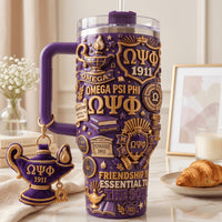 Purple and Gold Fraternity Glam 40oz Tumbler