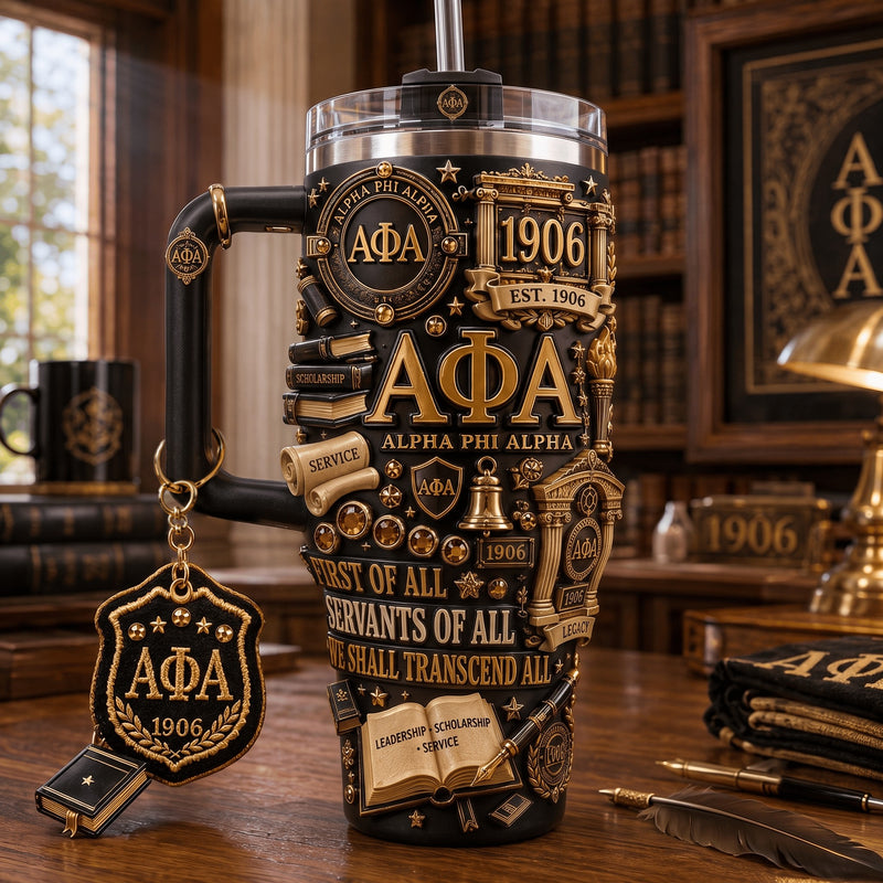Black and Gold Brotherhood Glam 40oz Tumbler