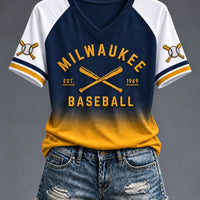 Milwaukee Ombre Fade Baseball T-Shirt