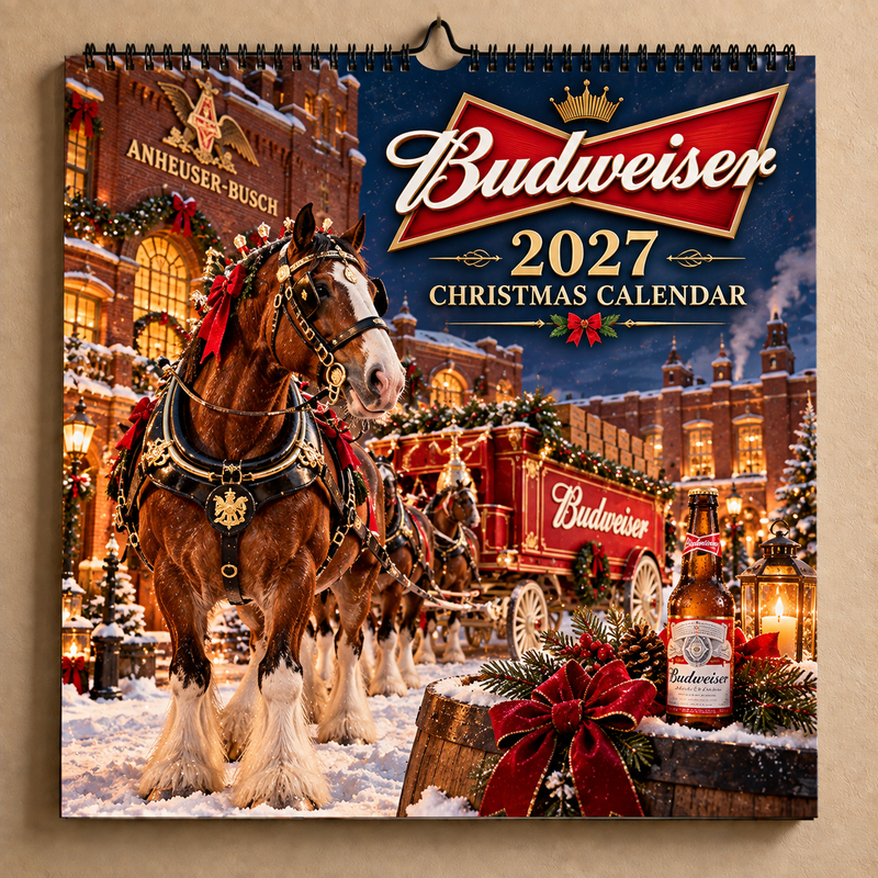 Clydesdale Christmas Wagon 2027 Wall Calendar