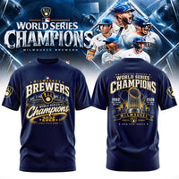 Milwaukee Navy Script Baseball T-Shirt