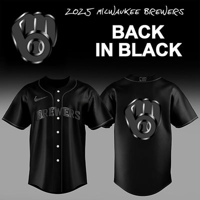 Milwaukee Back In Black Blackout Baseball Jersey
