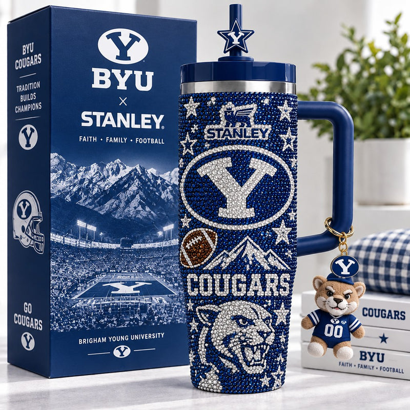Provo Cougar Football Bling 40oz Tumbler