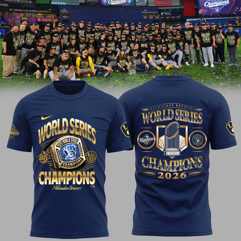 Milwaukee Ring Navy Baseball T-Shirt