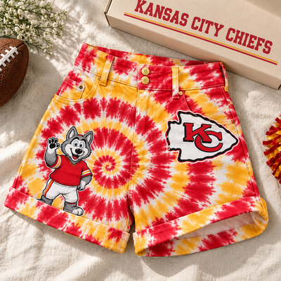 Kansas City Tie-Dye Spiral Cuffed Shorts