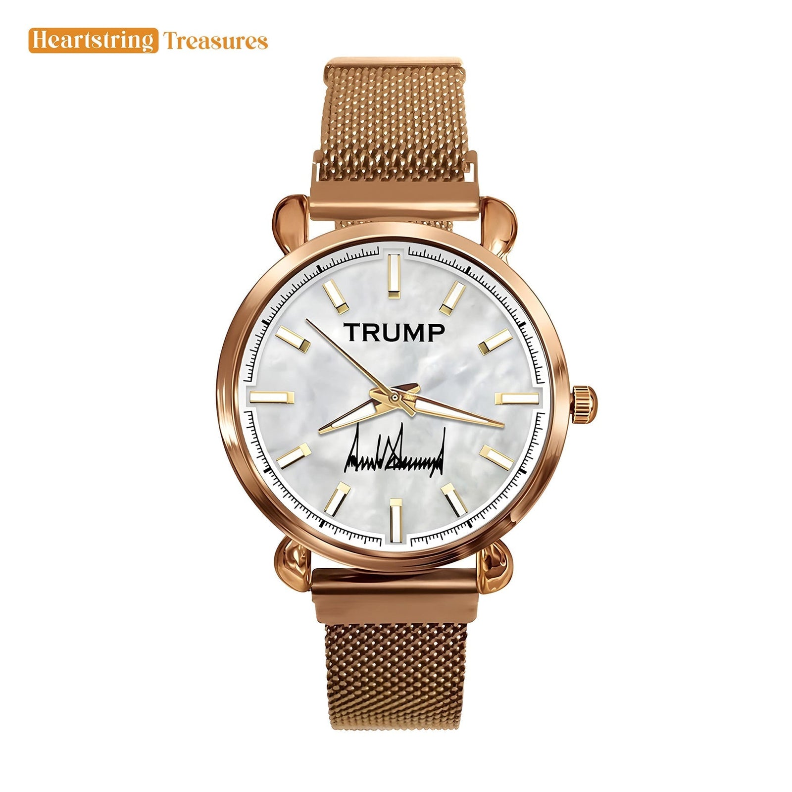 TRUMP Watch 2025 Luxury Gold - Pearl White Dial - Gift Watch for Women