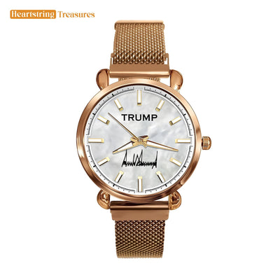 TRUMP Watch 2026 Luxury Gold - Pearl White Dial - Gift Watch for Women