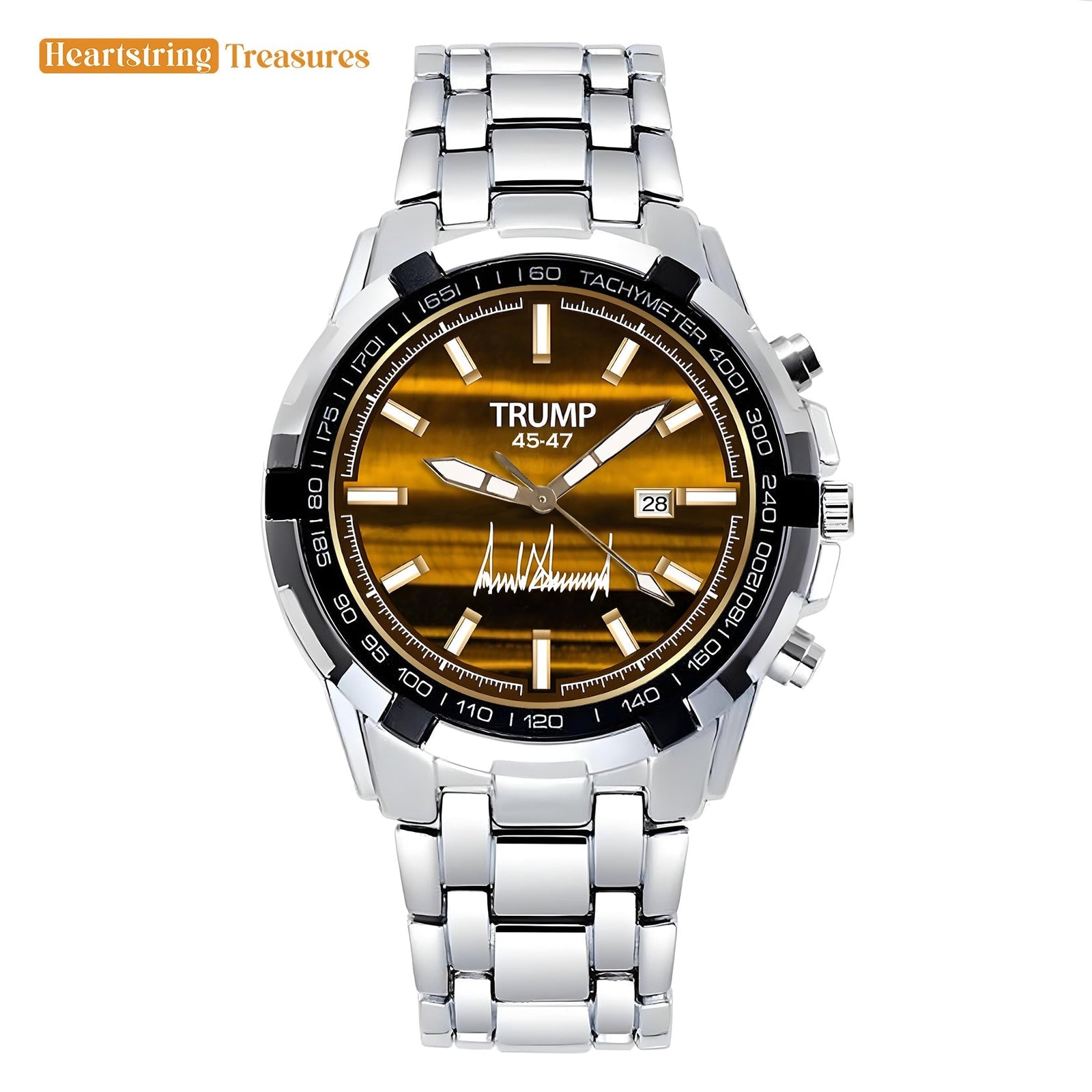 TRUMP Watch 45 - 47 Stainless steel - Wood Brown Dial