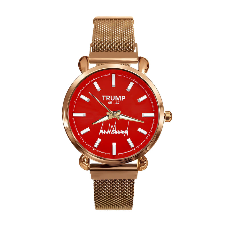 TRUMP Watch 45-47 Luxury Gold – Royal Red Dial – Gift Watch for Women