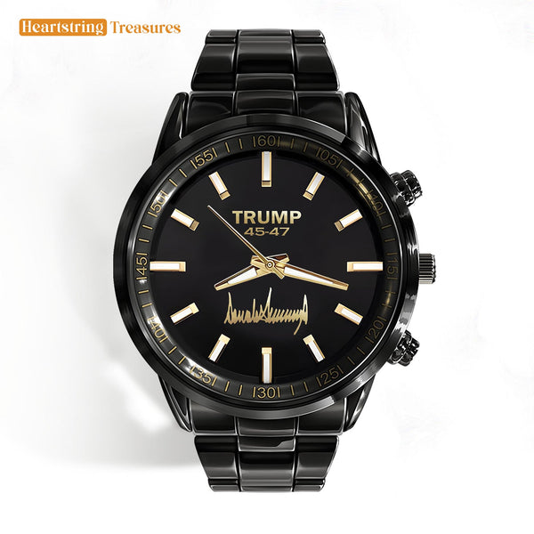TRUMP Watch 45-47 Stainless steel - Obsidian Black Dial - Gift Watch for Fans