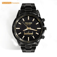 TRUMP Watch 45-47 Stainless steel - Obsidian Black Dial - Gift Watch for Fans