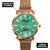 Custom Wrist Watches For Ladies - Green Mother Of Pearl Dial - Rose Gold Watches For Ladies