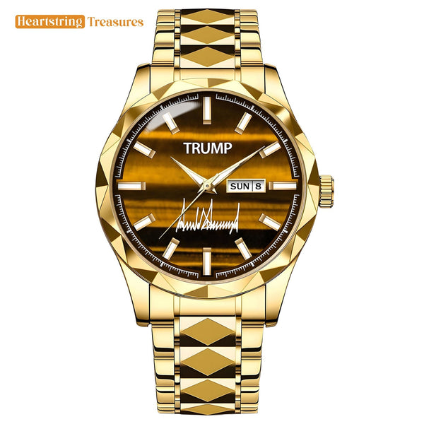TRUMP Watch 2026 Luxury Gold – Dark Brown Dial – Gold Watch for Men