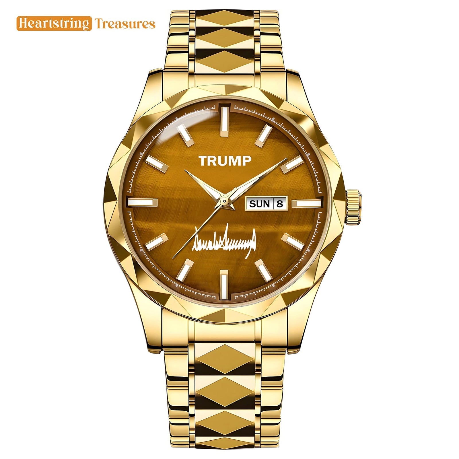 TRUMP Watch 2025 Luxury Gold – Rustic Brown Dial – Gold Watch for Men