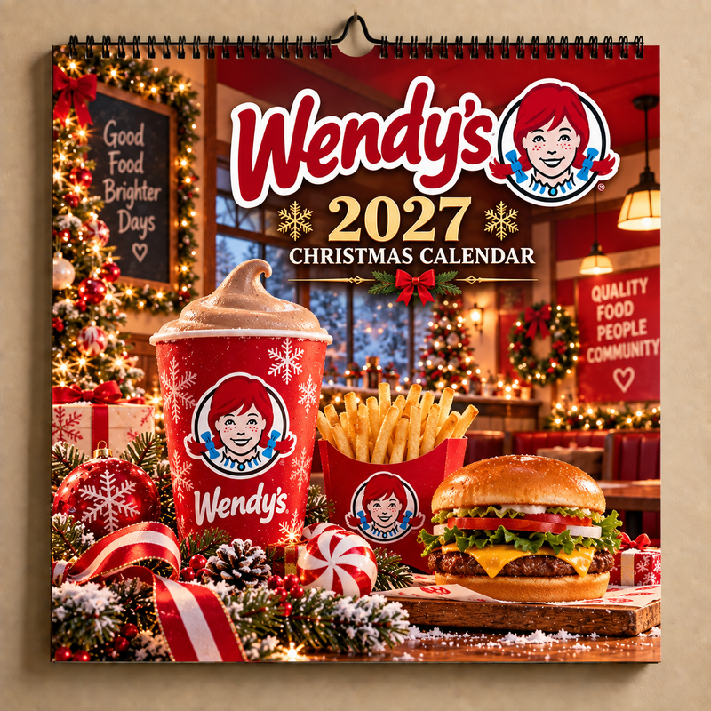 Red Diner Christmas 2027 Wall Calendar