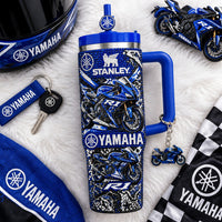Blue Superbike Racing Glam 40oz Tumbler