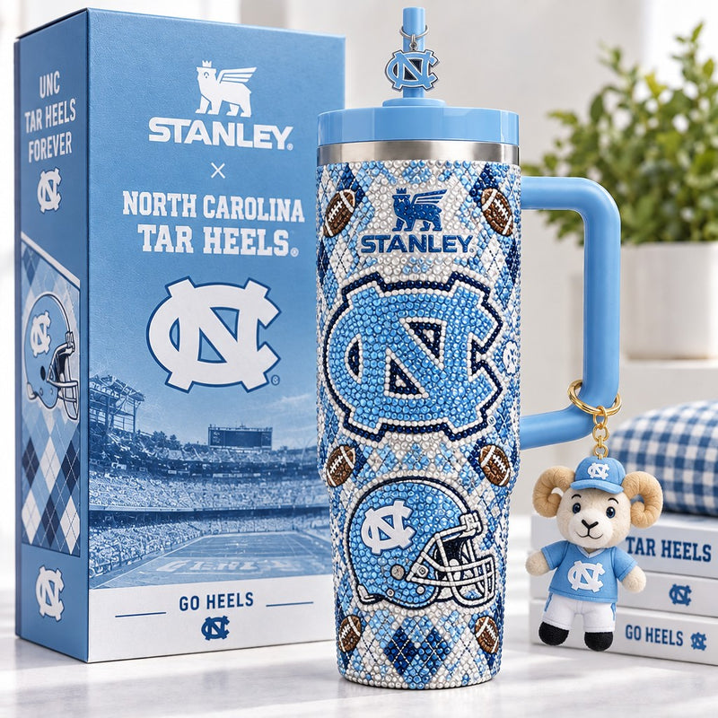 Carolina Tar Heel Blue Bling 40oz Tumbler