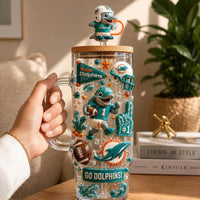 Miami Dolphin Football Glam 40oz Tumbler
