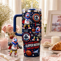 LA Clipper Basketball Bling 40oz Tumbler