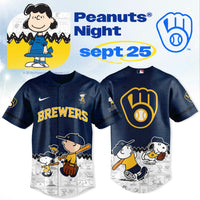 Milwaukee Comic Beagle Night Navy Baseball Jersey