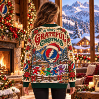Psychedelic Rose Christmas Cardigan