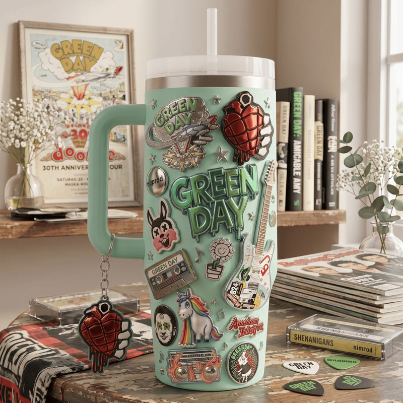 Punk Rock Green Dazzle 40oz Tumbler