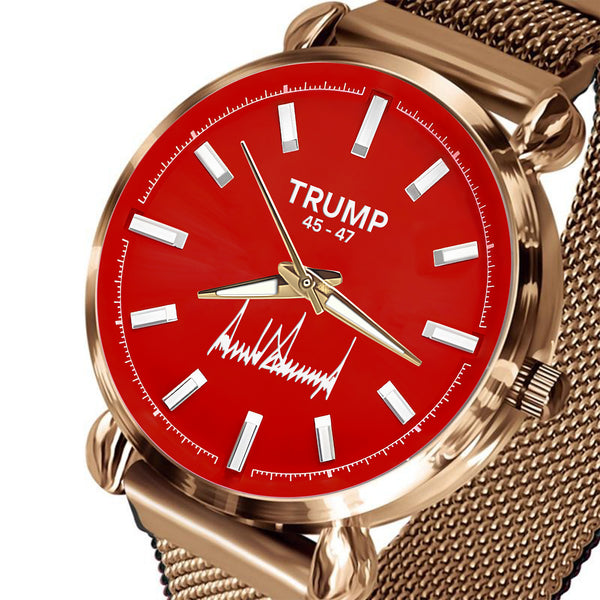TRUMP Watch 45-47 Luxury Gold – Royal Red Dial – Gift Watch for Women