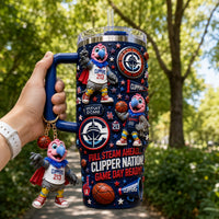 LA Clipper Basketball Bling 40oz Tumbler