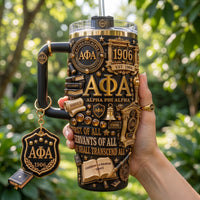 Black and Gold Brotherhood Glam 40oz Tumbler