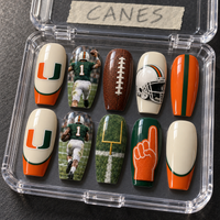 Miami Football Fan Press On Nails