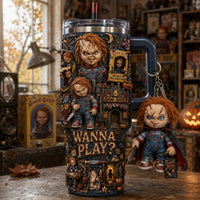 Spooky Horror Doll Aurora 40oz Tumbler