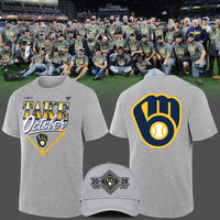 Milwaukee Take Ball In Glove Grey Baseball T-Shirt