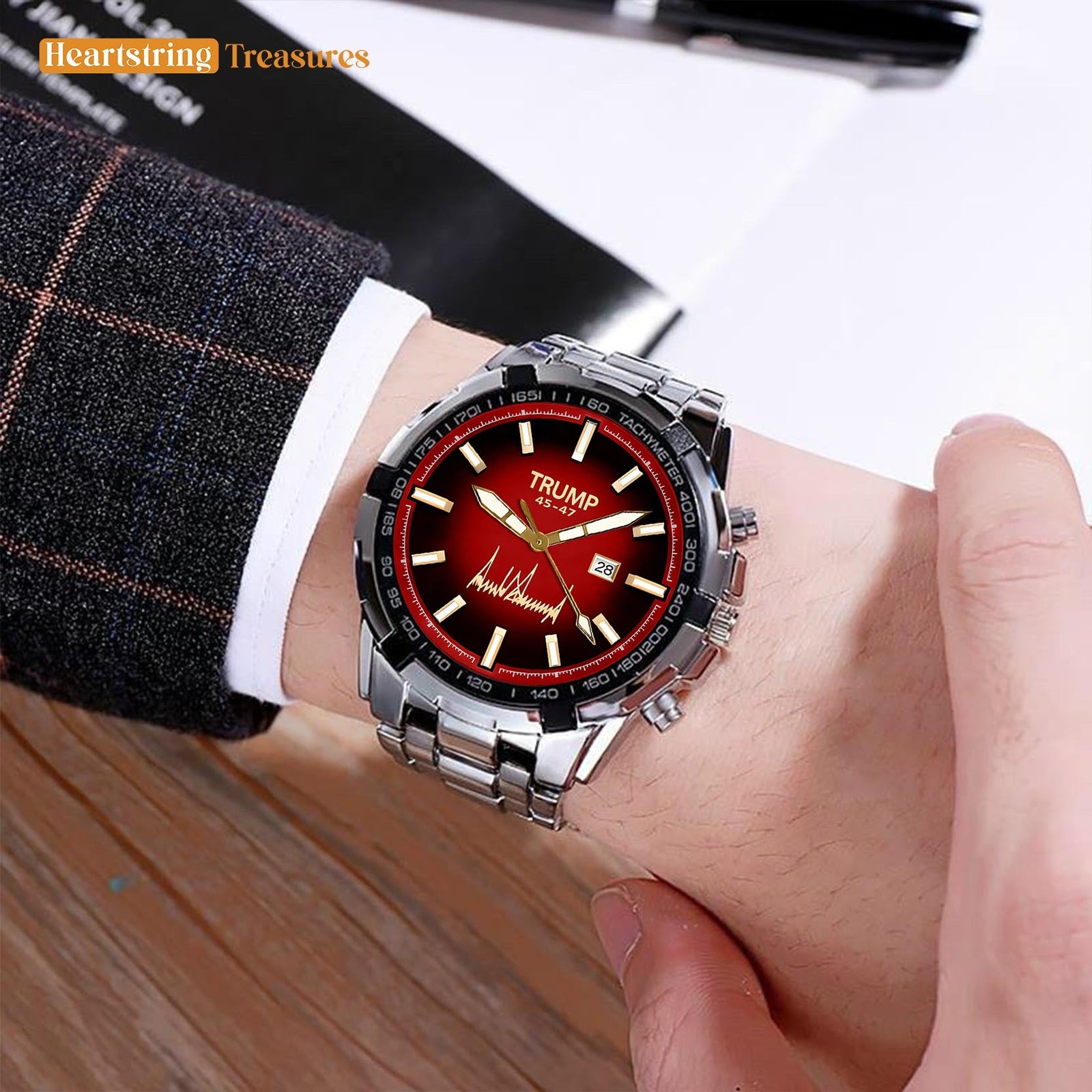 TRUMP 45-47 Watch 2025 Luxury – Deep Inferno Red Dial – Watch for Men