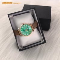 TRUMP 45-47 Watch 2026 Luxury Gold – Galactic Teal Dial – Gold Watch for Women
