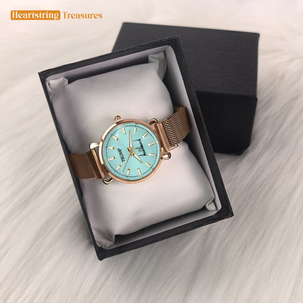 TRUMP Watch 2026 Luxury Gold – Serene Jade Dial – Gold Watch for Women