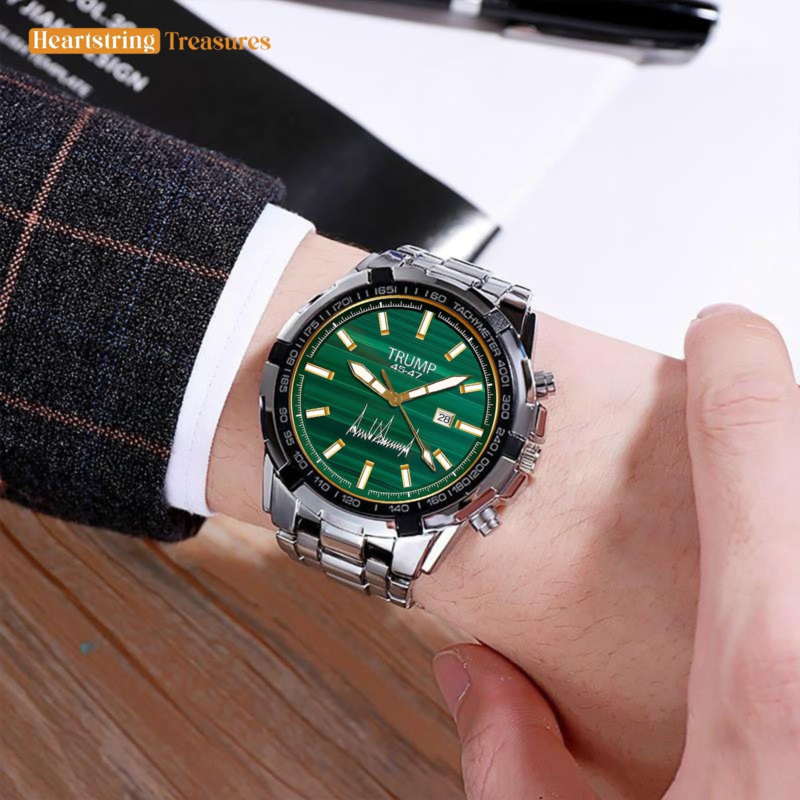 TRUMP Watch 45 - 47 Stainless steel - Emerald Leaf Dial