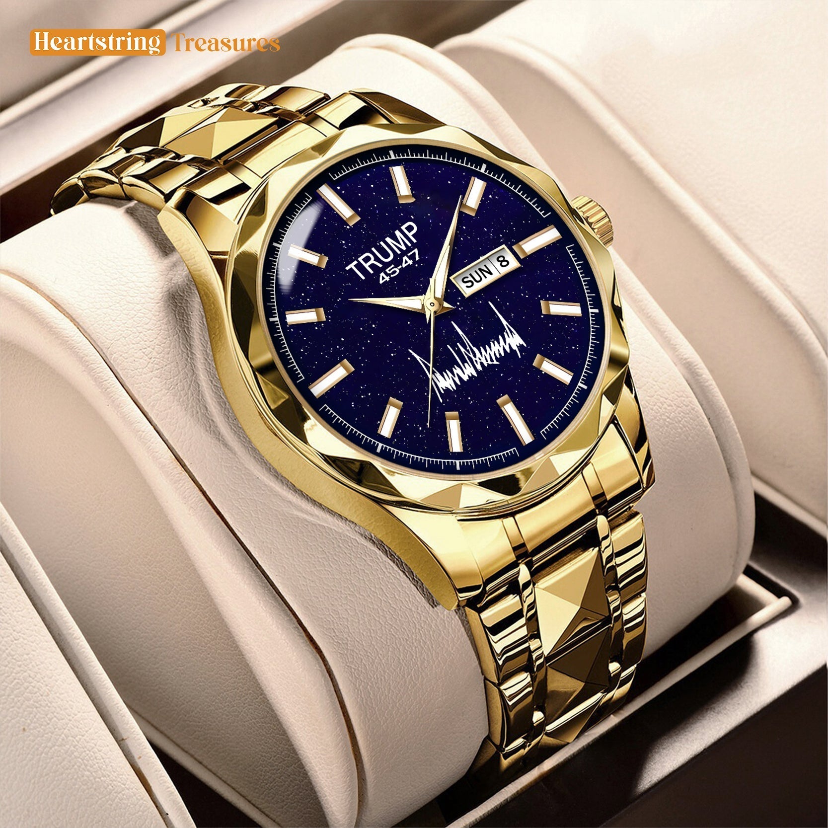 TRUMP Watch 45-47 Luxury Gold – Blue Eclipse Dial  – Gold Watch for Men