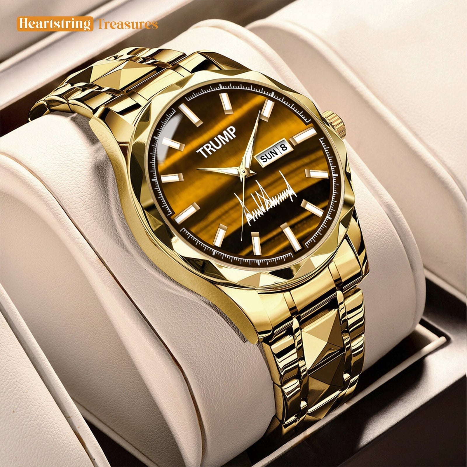 TRUMP Watch 2025 Luxury Gold – Dark Brown Dial – Gold Watch for Men