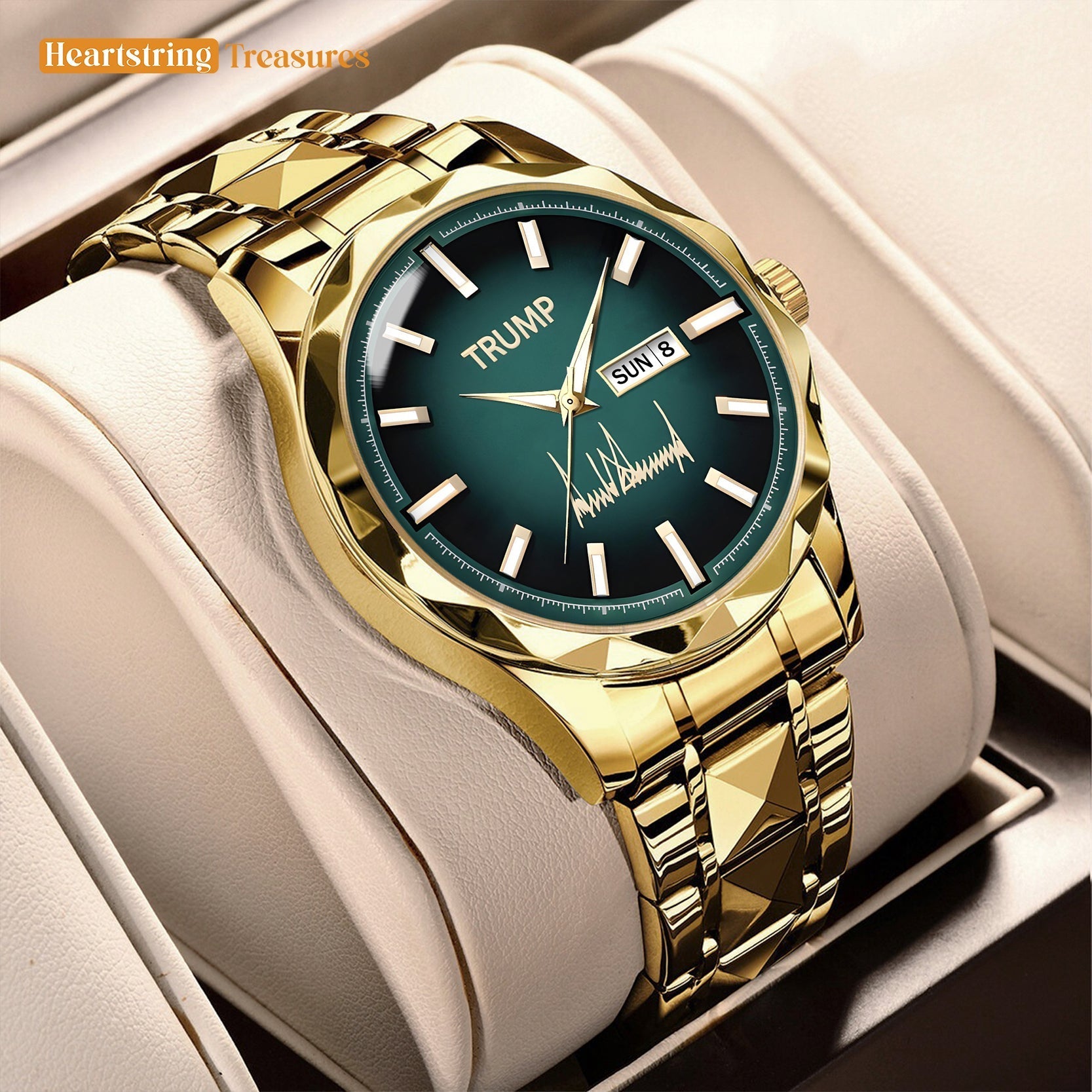 TRUMP Watch 2025 Luxury Gold – Mystic Green Dial  – Gold Watch for Men