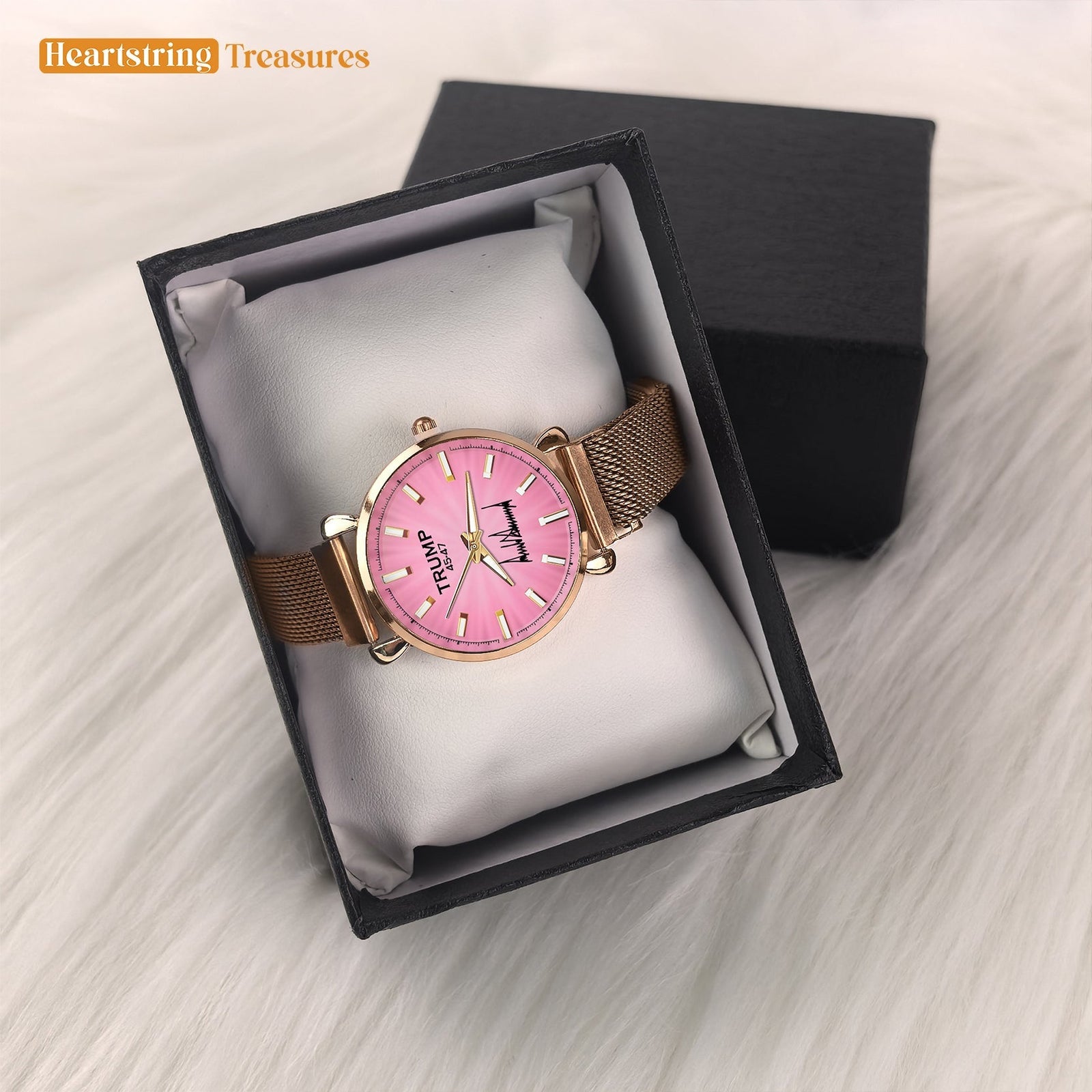 TRUMP Watch 45-47 Luxury Gold - Sparkling Rose Dial - Gift Watch for Women