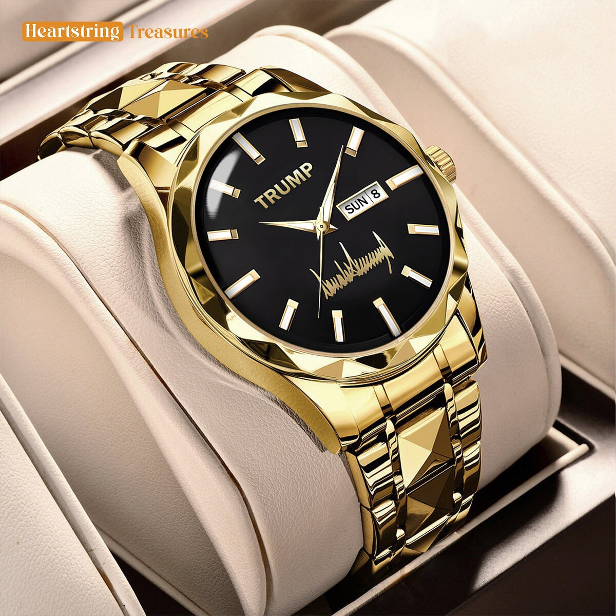 TRUMP Watch 2025 Luxury Gold – Midnight Black Dial  – Gold Watch for Men