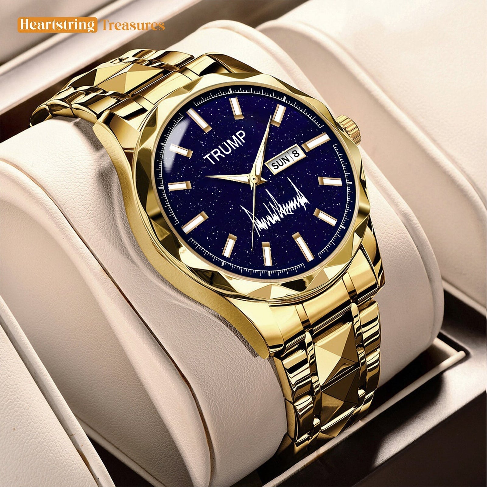 TRUMP Watch 2025 Luxury Gold – Galaxy Blue Dial – Gold Watch for Men