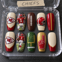 Kansas City Football Fan Press On Nails