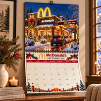 Snowy Drive-Thru Christmas 2027 Wall Calendar