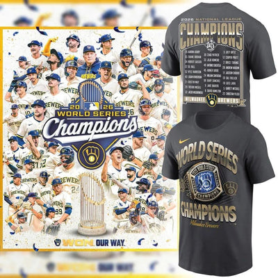 Milwaukee Won Our Way Ring Charcoal Baseball T-Shirt