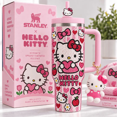 Pink Cute Kitty Gilded 40oz Tumbler