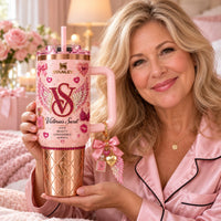 Pink Glam Angel Rhinestone 40oz Tumbler
